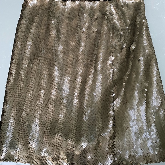 paper white gold champagne sequin mini skirt - Picture 4 of 7